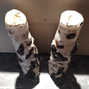 Natural Birch Wood Candle Holders